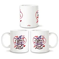 Bhakhand Valentine Day Gift Combo for Boyfriend, Girlfriend, Husband, Wife and His/Her - All You Need is Love Coffee Mug+Teddy Bear+Key Chain-thumb1