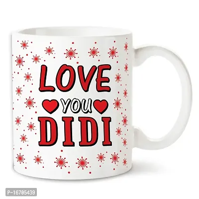 Bakhand Art  Gifts Ceramic Love You Didi Quote Printed Coffee Mug , 325 ml, White-thumb0