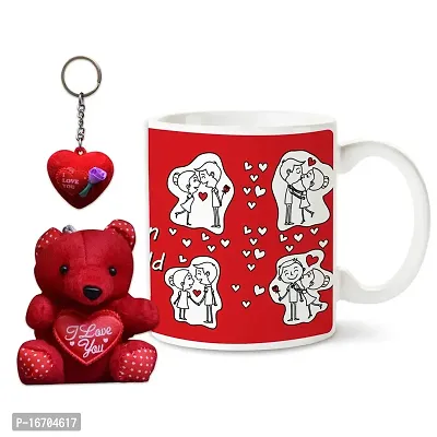 Bhakhand Valentine Day Gift Combo for Boyfriend, Girlfriend, Husband, Wife and His/Her - Best Couple Coffee Mug+Teddy Bear+Key Chain