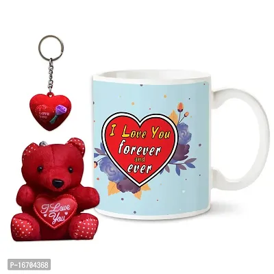 Bhakhand Valentine Day Gift Combo for Boyfriend, Girlfriend, Husband, Wife and His/Her - I Love You Coffee Mug+Teddy Bear+Key Chain