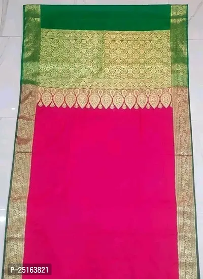 Stylish Pink Art Silk Saree with Blouse piece For Women