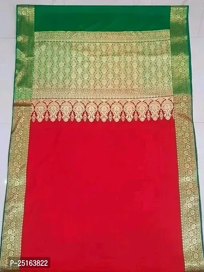 Stylish Red Art Silk Saree with Blouse piece For Women
