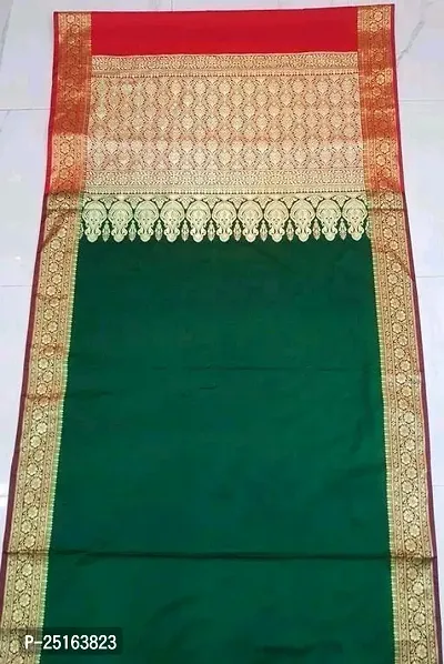 Stylish Green Art Silk Saree with Blouse piece For Women
