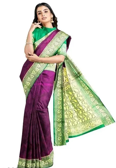 Stylish Art Silk Saree with Blouse piece For Women