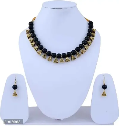 Stylish Oxidised Silver Alloy Jewellery Set For Women