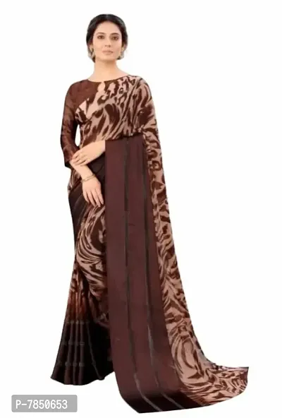 Women's Woven Pure Georgette Saree With Blouse Piece (Mitali Coffee_Coffee)
