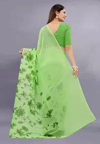 Ghan sals Women's Trendy Georgette Saree with Unstiched Blouse Piece (HEENA GREEN(NEW)-thumb4