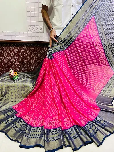 Chiffon Brasso Printed Sarees with Blouse piece