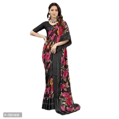 Ghan Sals Women's Trendy Georgette Saree With Unstiched Blouse Picec (Patta Gulab new)
