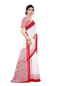 Ghan sals women's Trendy Georgette saree with unstiched Blouse Piece (RAIDANA RED)-thumb3