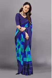 Ghan Sals Women's Trendy Georgette Saree With Unstiched Blouse Picec (Rangoli Blue New)-thumb2