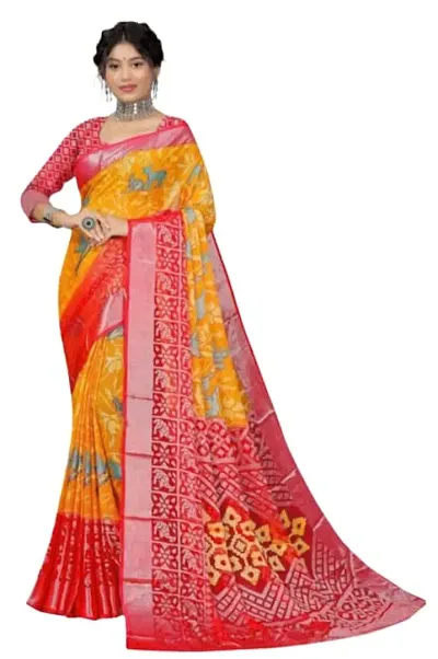 Ghan Sals Womens Trendy Georgette Saree With Unstiched Blouse Piece