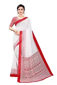 Ghan sals women's Trendy Georgette saree with unstiched Blouse Piece (RAIDANA RED)-thumb1