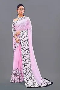 Ghan Sals Women's Georgette Printed Saree With Blouse Piece (PINKY PINK)-thumb3