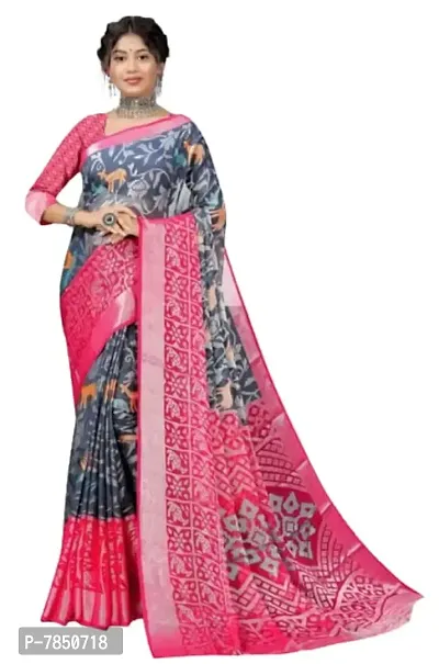 Ghan Sals Womens Trendy Georgette Saree With Unstiched Blouse Piece (APEXA GREY)