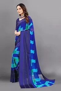 Ghan Sals Women's Trendy Georgette Saree With Unstiched Blouse Picec (Rangoli Blue New)-thumb1