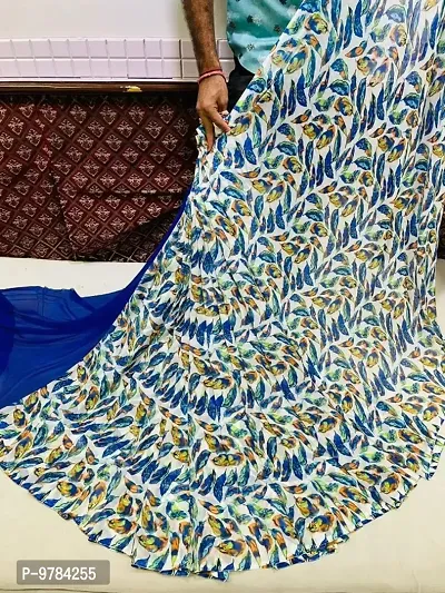 SITANJALI WOMANS PRINTED GEORGETTE SAREE WITH BLOUSE PIECE