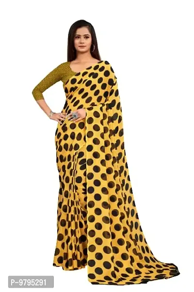SITANJALI WOMANS PRINTED GEORGETTE SAREE WITH BLOUSE PIECE-thumb0