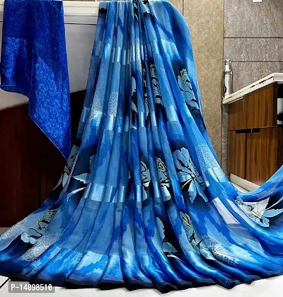 Vishal Prints Ink Blue Designer Silk Brasso Saree With Diamond Work An