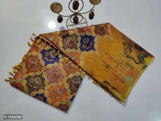 Kota Doriya Cotton Printed Partywear Saree with Blouse Piece