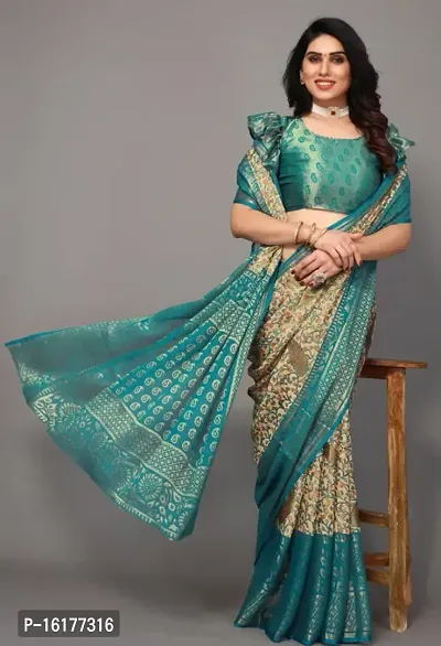 Brasso Printed Saree with Blouse Piece-thumb0