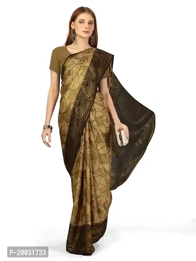 WOMANS PRINTED BRASSO SAREE WITH BLOUSE PIECE