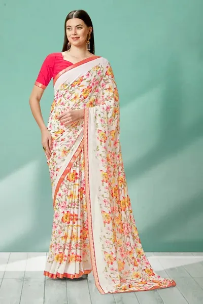 Trending Georgette Saree with Blouse piece 