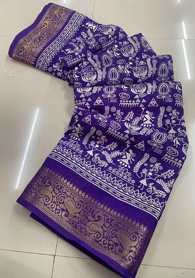 Elegant Silk Blend Saree with Blouse piece 