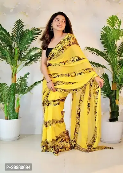 Classic Printed Saree with Blouse piece for Women