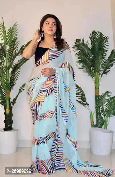 Classic Printed Saree with Blouse piece for Women