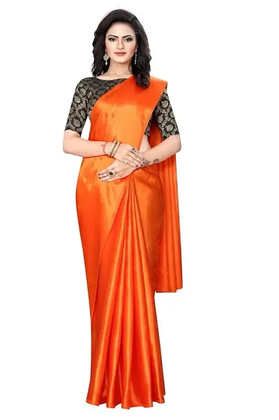 Must Have Satin Saree with Blouse piece 