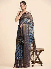 WOMANS PRINTED BRASSO SAREE WITH BLOUSE PIECE-thumb1