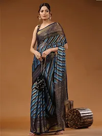 WOMANS PRINTED BRASSO SAREE WITH BLOUSE PIECE-thumb4