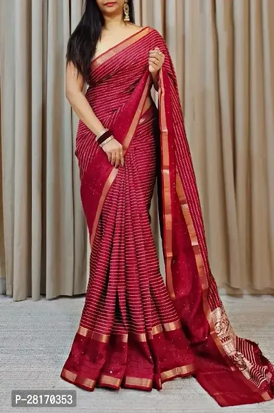 Classic Silk Blend Saree with Blouse piece for women-thumb0