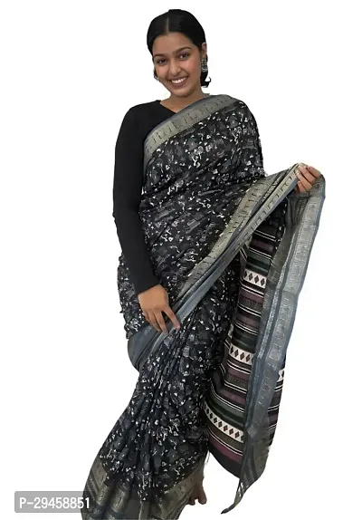 Beautiful Silk Blend Printed Saree with Running Blouse piece