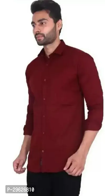 Trendy Cotton Solid Casual Shirt For Men-thumb2