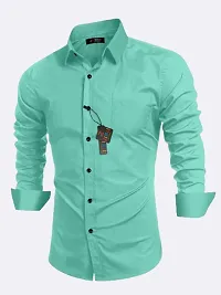 Trendy Cotton Solid Casual Shirt For Men-thumb3