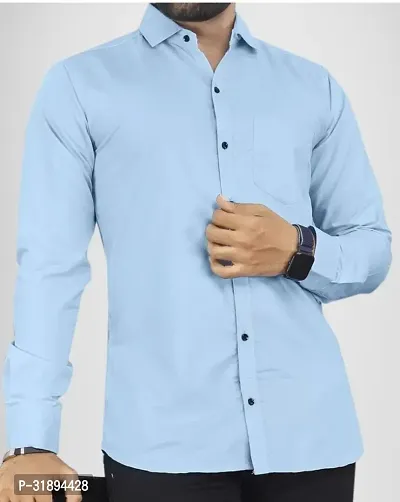 Trendy Stylish Cotton Blend Long Sleeves Casual Shirt for Men-thumb3