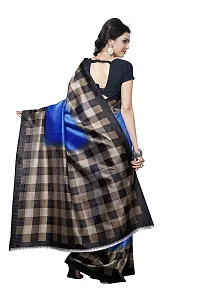 Maxis Designer Women's Checkered Mysore Art Silk Sarees With Blouse Piece (Gold)-thumb3