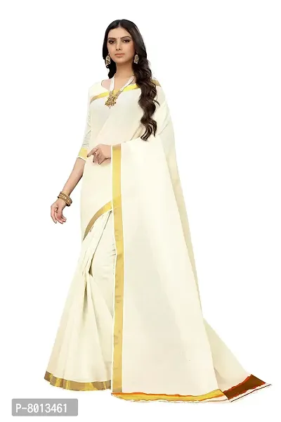 Maxis Women's Cotton Handloom Saree With Blouse Piece (MAXIS_5PATTI_MAROON_Off-White)