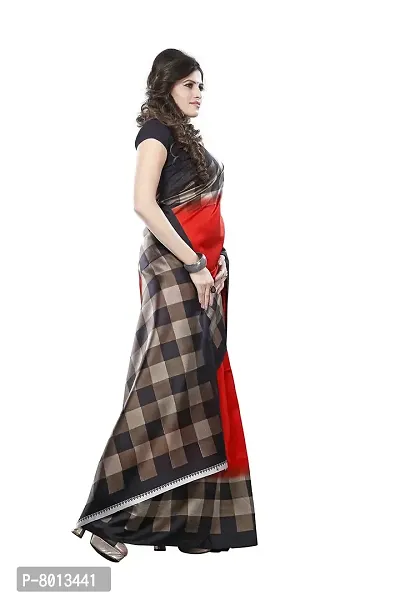 Maxis Designer Women's Checkered Mysore Art Silk Sarees With Blouse Piece (Mustard)-thumb2