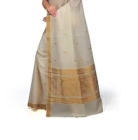 Maxis Women's Kasavu Cotton Saree with Blouse (SMALLPCK_RCHPALLU_Cream)-thumb2