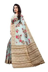 Womens's Khadi Silk Cotton Silk Blended Saree (SKY BLUE)-thumb1