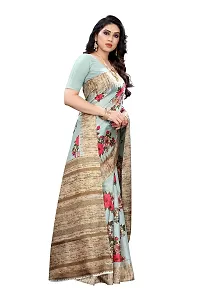 Womens's Khadi Silk Cotton Silk Blended Saree (SKY BLUE)-thumb2