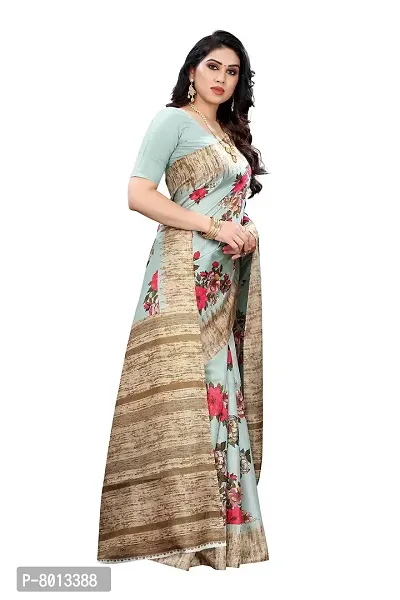 Womens's Khadi Silk Cotton Silk Blended Saree (SKY BLUE)-thumb3