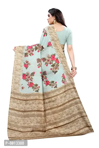 Womens's Khadi Silk Cotton Silk Blended Saree (SKY BLUE)-thumb4