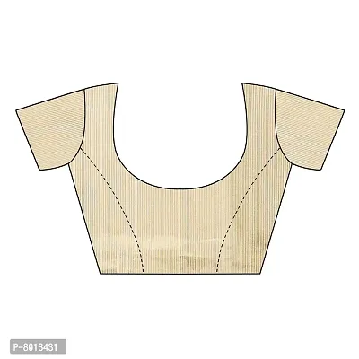Maxis Women's Cotton Silk Saree With Blouse Piece (SSC_KRLCTN_CREAM_Ivory, Cream)-thumb5