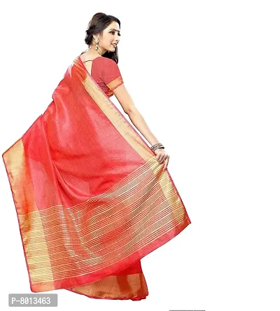 Maxis Women's Bhagalpuri Silk Saree With Blouse Piece (MAXIS_TSRSILK_CORAL_Coral Pink)-thumb4