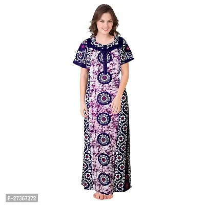 Elegant Multicoloured Cotton Printed Nighty For Women-thumb0