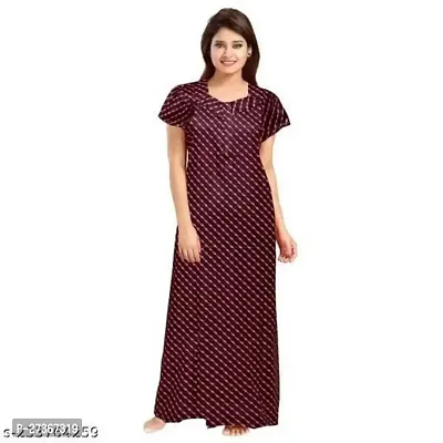 Elegant Multicoloured Cotton Printed Nighty For Women-thumb0